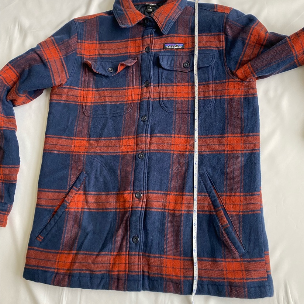 Womens Patagonia Insulated Fjord Flannel Jacket Small Burlwood New Navy